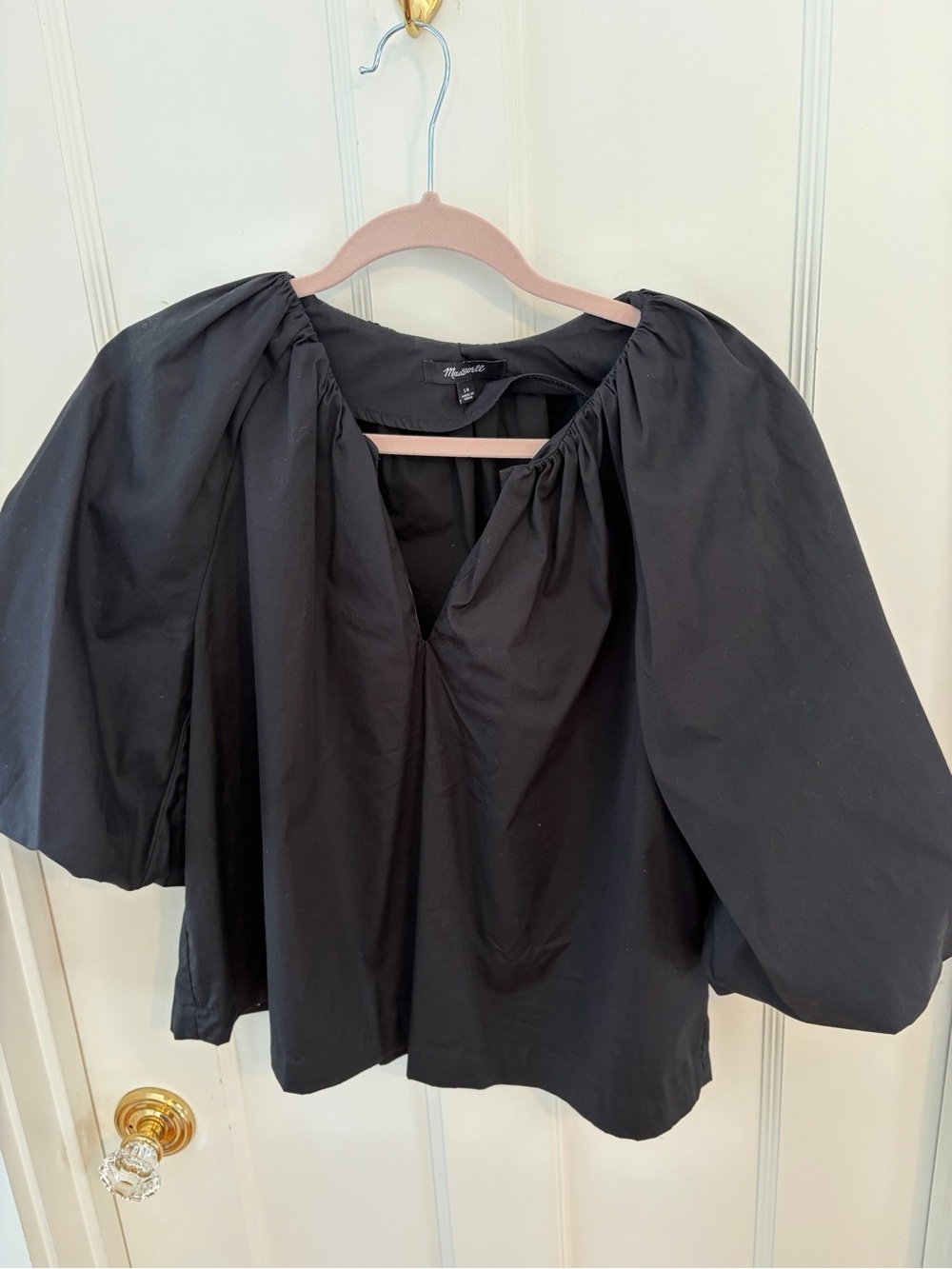 Madewell Black Puff-Sleeve Blouse